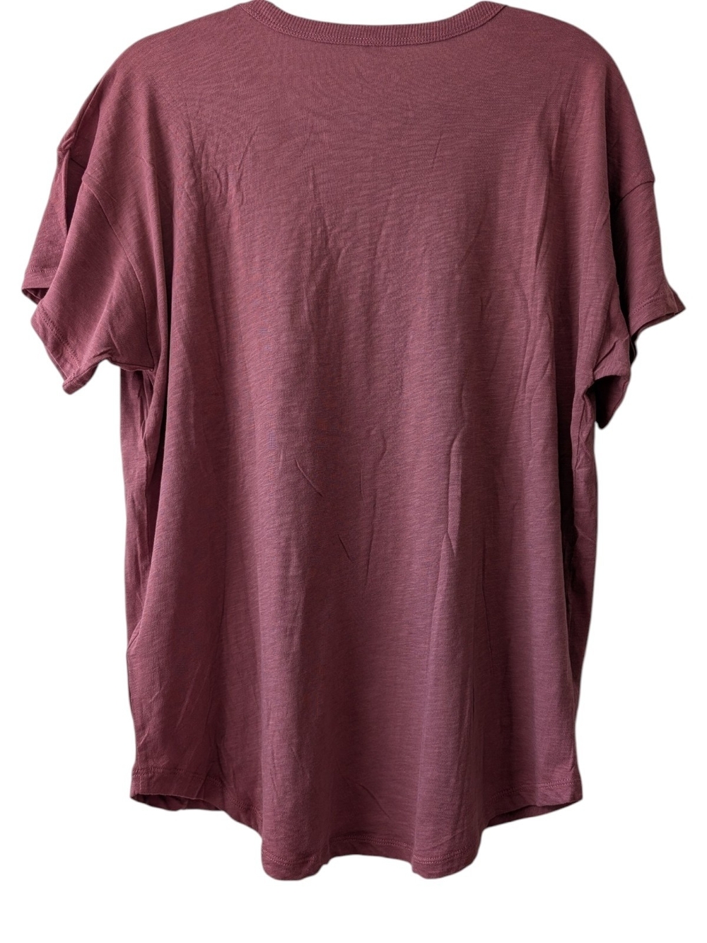 MADEWELL WOMEN'S BURGUNDY RELAXED CREWNECK TEE SIZE XL - Picture 2 of 7
